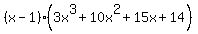 %28x-1%29%283x%5E3%2B10x%5E2%2B15x%2B14%29