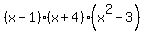 %28x-1%29%28x%2B4%29%28x%5E2+-+3%29