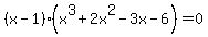 %28x-1%29%28x%5E3%2B2x%5E2-3x-6%29=0