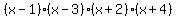 %28x-1%29%28x-3%29%28x%2B2%29%28x%2B4%29