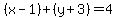 %28x-1%29%2B%28y%2B3%29=4
