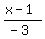 %28x-1%29%2F%28-3%29
