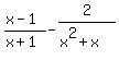 %28x-1%29%2F%28x%2B1%29+-+2%2F%28x%5E2%2Bx%29+