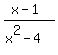 %28x-1%29%2F%28x%5E2-4%29