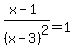%28x-1%29%2F%28x-3%29%5E2=1