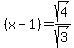 %28x-1%29=sqrt%284%29%2Fsqrt%283%29