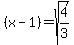%28x-1%29=sqrt%284%2F3%29