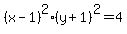 %28x-1%29%5E2%28y%2B1%29%5E2=4