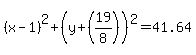 %28x-1%29%5E2%2B%28y%2B%2819%2F8%29%29%5E2=41.64
