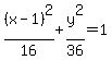 %28x-1%29%5E2%2F16%2By%5E2%2F36=1