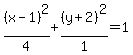 %28x-1%29%5E2%2F4%2B%28y%2B2%29%5E2%2F1+=+1