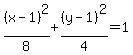 %28x-1%29%5E2%2F8%2B%28y-1%29%5E2%2F4=1