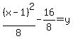 %28x-1%29%5E2%2F8-16%2F8=y+