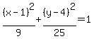 %28x-1%29%5E2%2F9%2B%28y-4%29%5E2%2F25=1