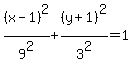 %28x-1%29%5E2%2F9%5E2%2B%28y%2B1%29%5E2%2F3%5E2=1