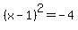 %28x-1%29%5E2=-4