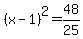 %28x-1%29%5E2+=+48%2F25