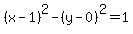 %28x-1%29%5E2+-+%28y-0%29%5E2=1