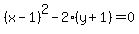 %28x-1%29%5E2-2%28y%2B1%29=0