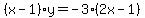 %28x-1%29y+=+-3%282x-1%29