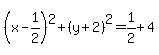 %28x-1%2F2%29%5E2%2B%28y%2B2%29%5E2=1%2F2%2B4+