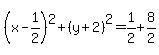 %28x-1%2F2%29%5E2%2B%28y%2B2%29%5E2=1%2F2%2B8%2F2+