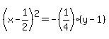 %28x-1%2F2%29%5E2=-%281%2F4%29%28y-1%29