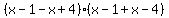 %28x-1-x%2B4%29%28x-1%2Bx-4%29