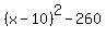 %28x-10%29%5E2-260
