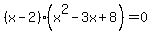 %28x-2%29%28x%5E2-3x%2B8%29=0