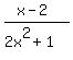 %28x-2%29%2F%282x%5E2%2B1%29