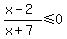 %28x-2%29%2F%28x%2B7%29%3C=0