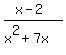%28x-2%29%2F%28x%5E2%2B7x%29