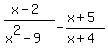 %28x-2%29%2F%28x%5E2-9%29+-+%28x%2B5%29%2F%28x%2B4%29