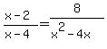 %28x-2%29%2F%28x-4%29+=+8%2F%28x%5E2-4x%29
