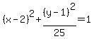 %28x-2%29%5E2%2B%28y-1%29%5E2%2F25=1