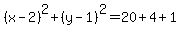 %28x-2%29%5E2%2B%28y-1%29%5E2=20%2B4%2B1