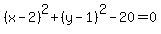 %28x-2%29%5E2%2B%28y-1%29%5E2-20=0