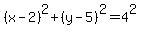 %28x-2%29%5E2%2B%28y-5%29%5E2=4%5E2
