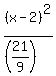 %28x-2%29%5E2%2F%28%2821%2F9%29%29