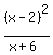 %28x-2%29%5E2%2F%28x%2B6%29