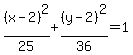 \"%28x-2%29%5E2%2F25%2B%28y-2%29%5E2%2F36=1\"