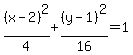 %28x-2%29%5E2%2F4%2B%28y-1%29%5E2%2F16=1