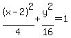 %28x-2%29%5E2%2F4%2By%5E2%2F16=1
