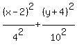 %28x-2%29%5E2%2F4%5E2%2B%28y%2B4%29%5E2%2F10%5E2