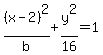 %28x-2%29%5E2%2Fb%2By%5E2%2F16=1