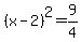 %28x-2%29%5E2=9%2F4