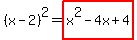 %28x-2%29%5E2=highlight%28x%5E2-4x%2B4%29