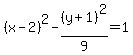 %28x-2%29%5E2-%28y%2B1%29%5E2%2F9=1