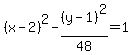 %28x-2%29%5E2-%28y-1%29%5E2%2F48=1
